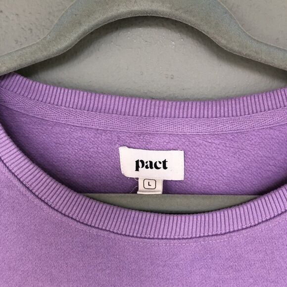 Pact Dreamer Sweatshirt Women L Lilac Boxy Organic Cotton Minimalist Boxy Casual - Picture 4 of 12